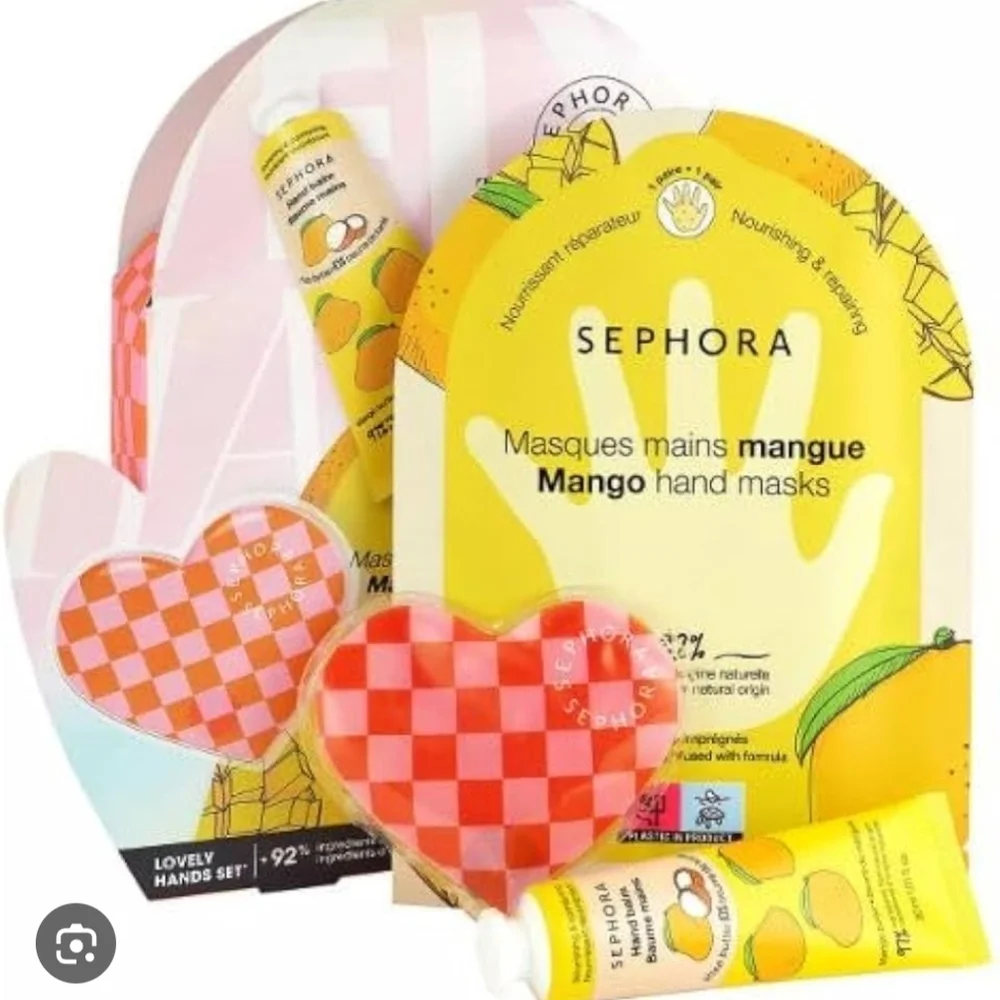 🎀$5 Sephora Mango Hand Mask Set - Pink and Yellow